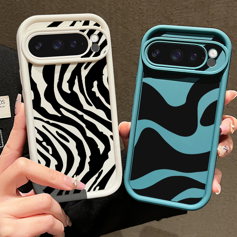 Google Pixel 9 - เคสโทรศัพท์ TPU ลายทางม้าลาย สำหรับ Google Pixel