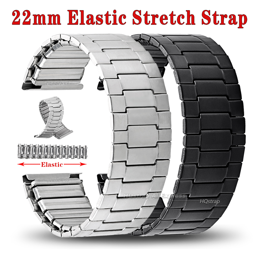Motorola Smartwatch Accessories - สายนาฬิกาเหล็กยืดหยุ่น 22 มม. สำหรับไซโก้สำหรับโรเล็กซ์สร้อยข้อมือโลหะขยายสมาร์ทวอทช์แบนด์สำหรับผู้ชายผู้หญิงสายรัดข้อมืออเนกประสงค์