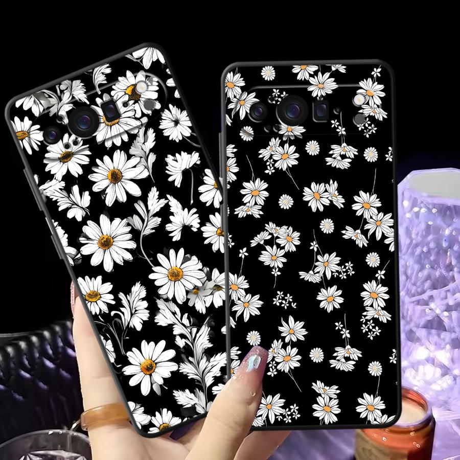 Google Pixel 9 - เคสโทรศัพท์โมโนโครมเดซี่ฟันดาสำหรับกูเกิลพิกเซล 10A 9a 7a 10 9