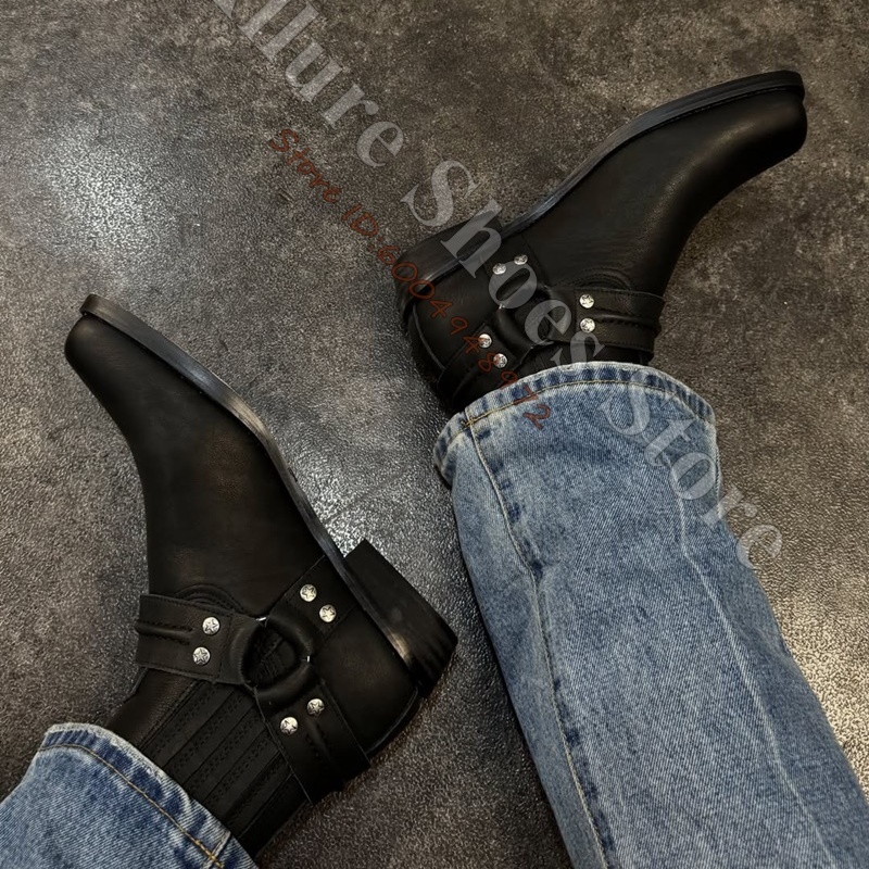 รองเท้าบูทหุ้มข้อผู้ชาย สไตล์ค - Leather Classic Strap บทวิจารณ์และราคา
