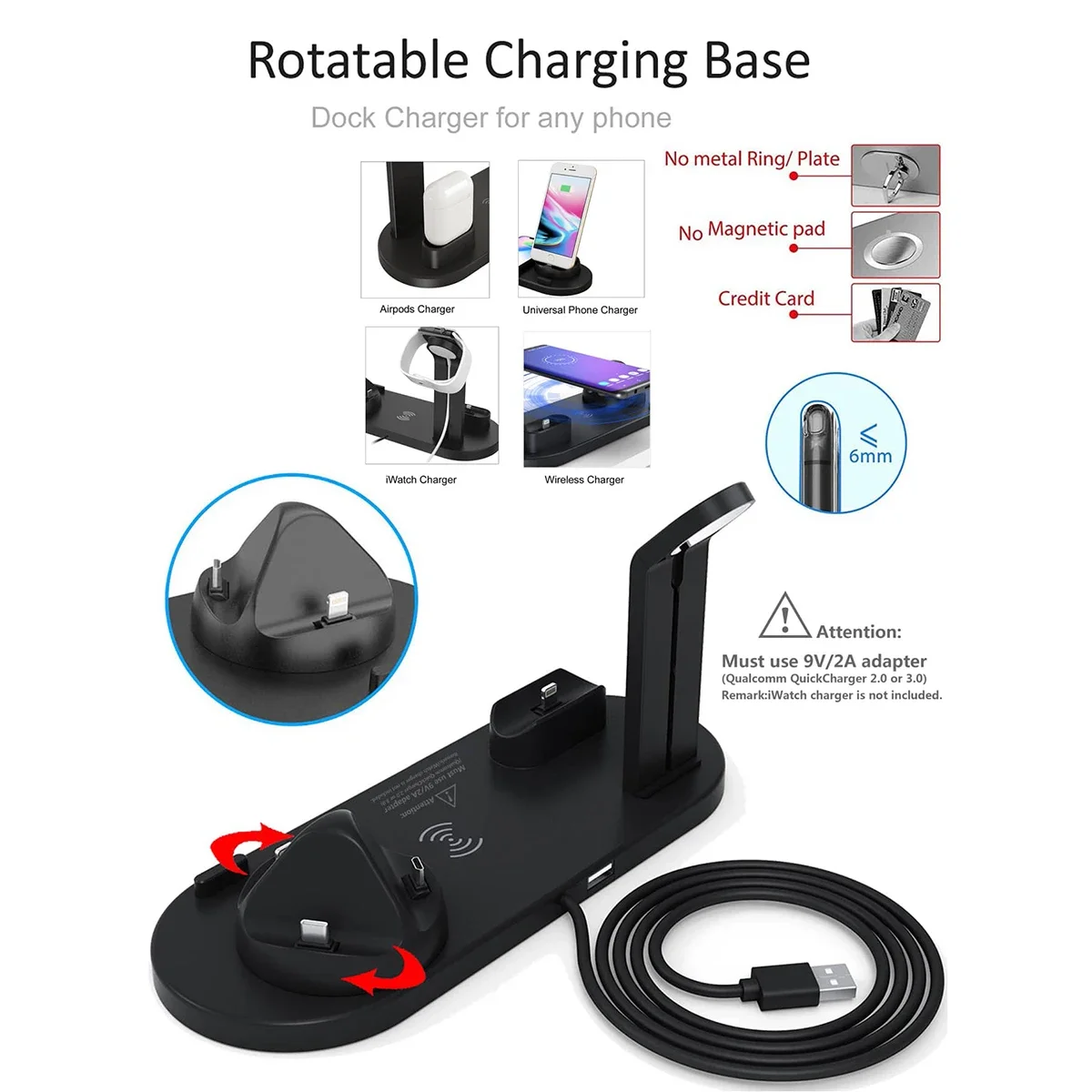 7 In 1 Wireless Charger Stand  - Smartwatch X12 บทวิจารณ์และราคา