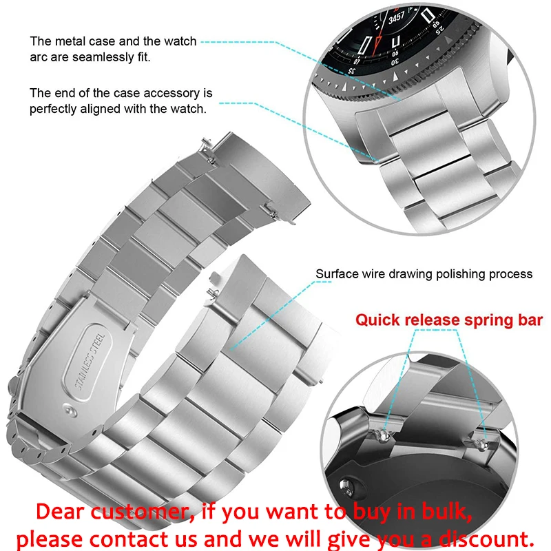 22 มม.20 มม.สําหรับ Samsung Ga - Motorola Smartwatch Accessories บทวิจารณ์และราคา