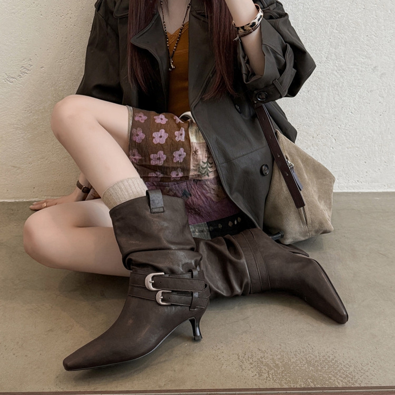 รองเท้าบูทผู้หญิงสำหรับฤดูใบไม - Leather Classic Strap บทวิจารณ์และราคา