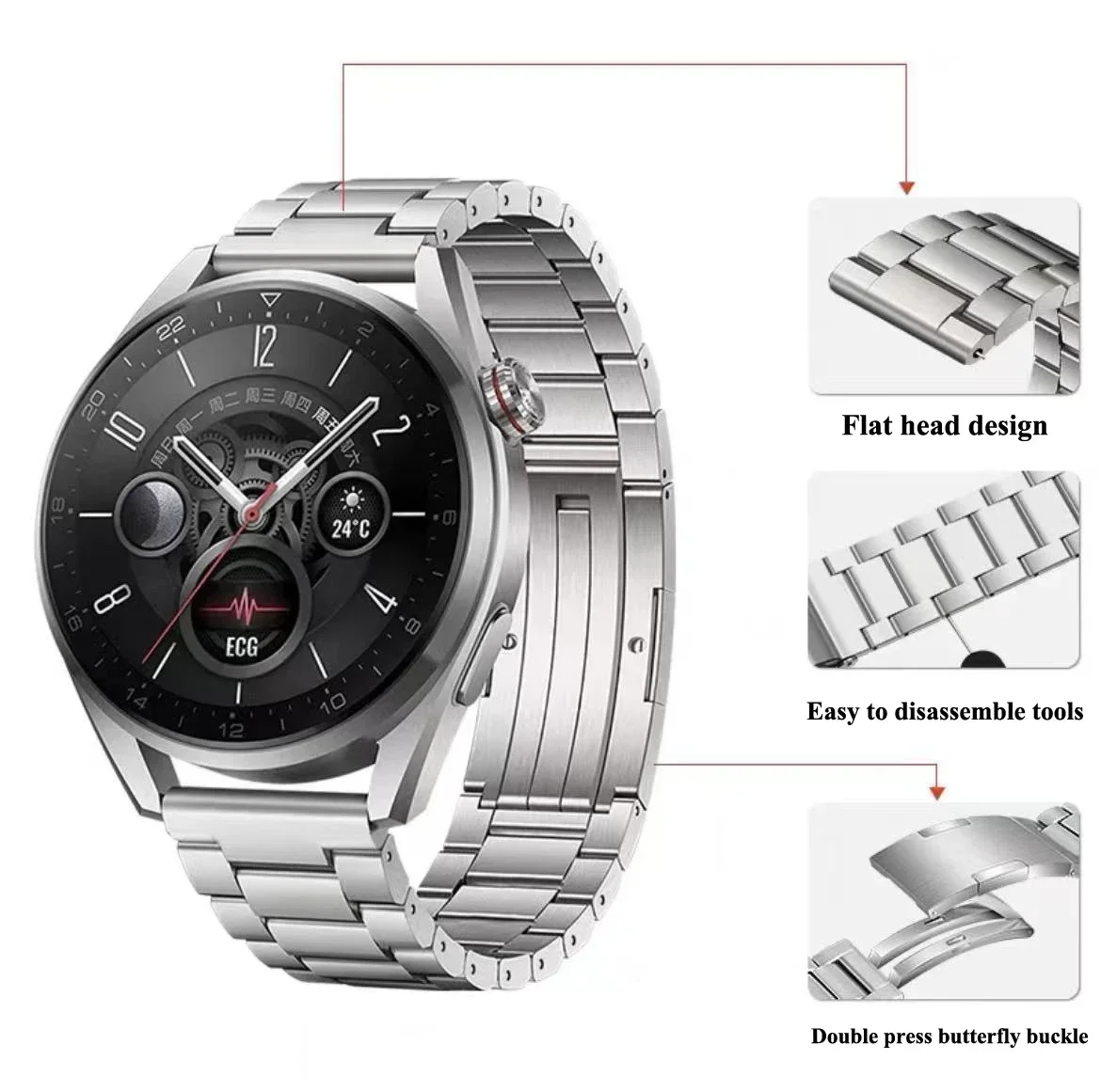 โลหะผสมไทเทเนียมสายโลหะสำหรับโ - Motorola Smartwatch Accessories บทวิจารณ์และราคา