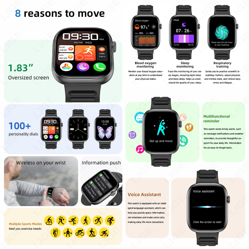 LIGE สมาร์ทวอทช์สำหรับผู้ชาย ห - Smartwatch Custom บทวิจารณ์และราคา